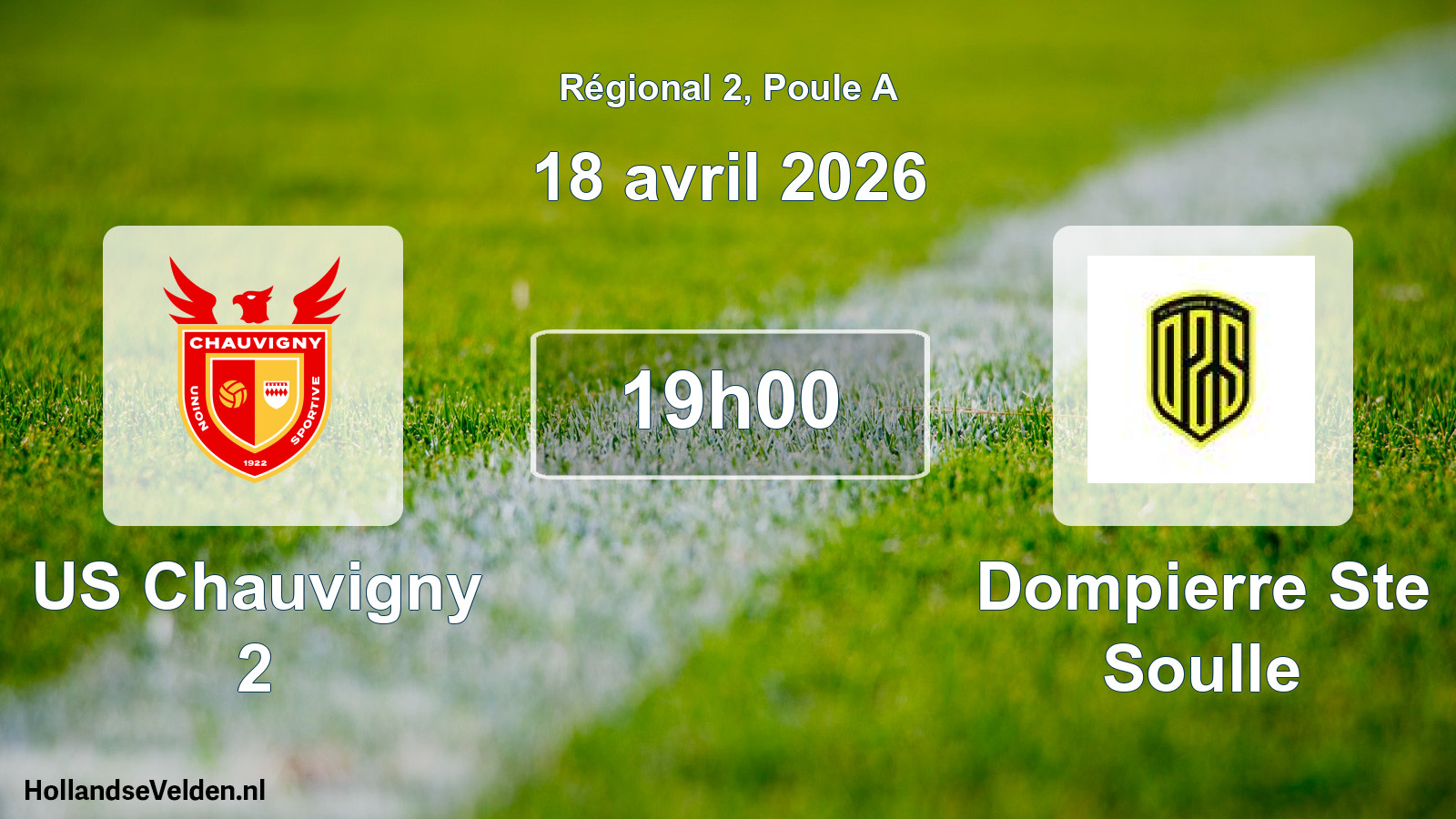 Match programmé: US Chauvigny 2 - Dompierre Ste Soulle (18 avril 2026)