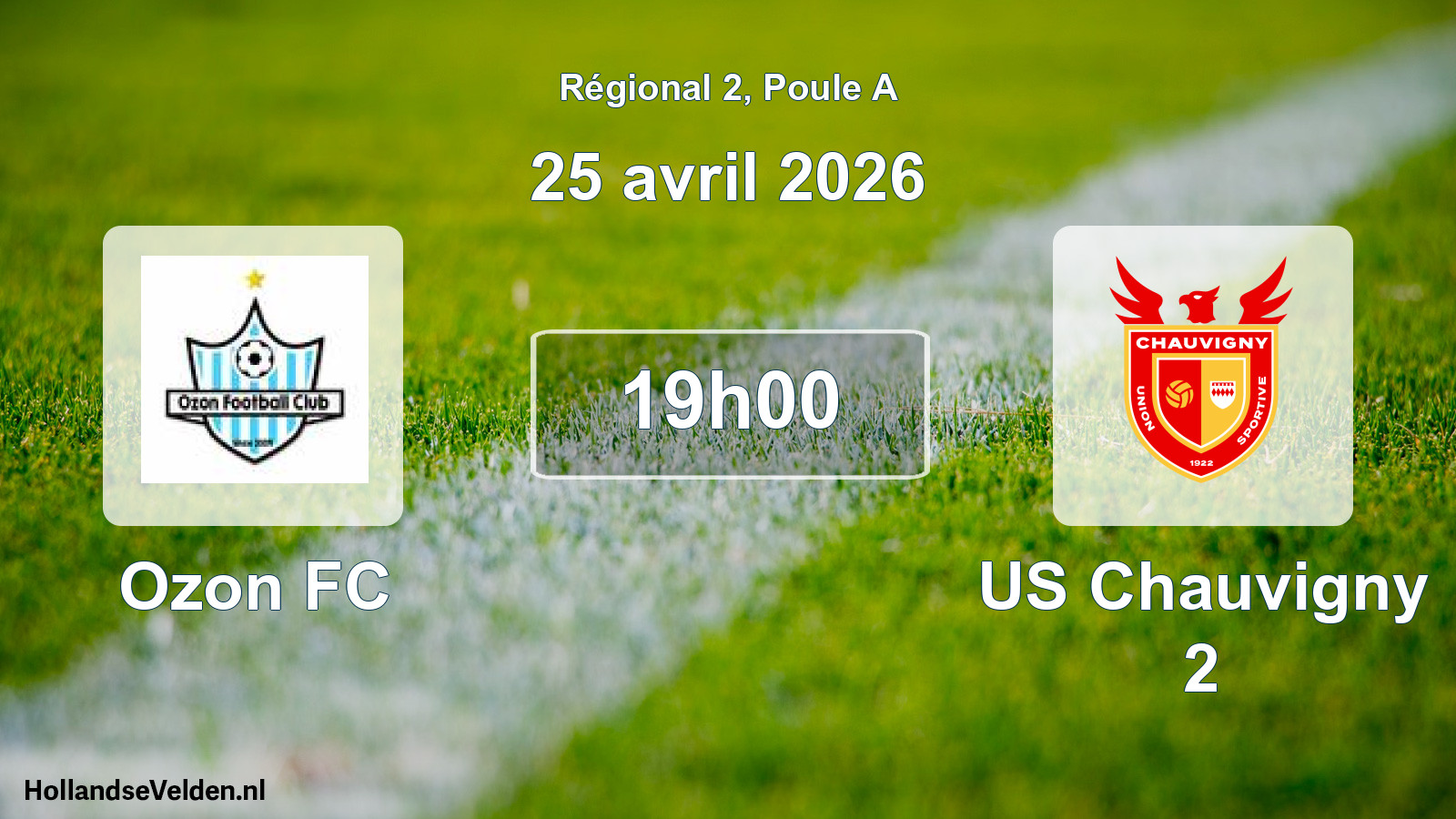 Geplande wedstrijd: Ozon FC - US Chauvigny 2 (25 april 2026)