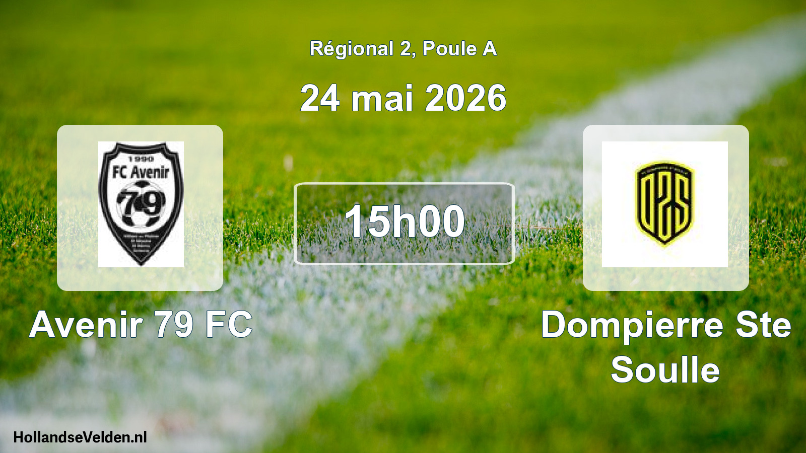 Match programmé: Avenir 79 FC - Dompierre Ste Soulle (24 mai 2026)