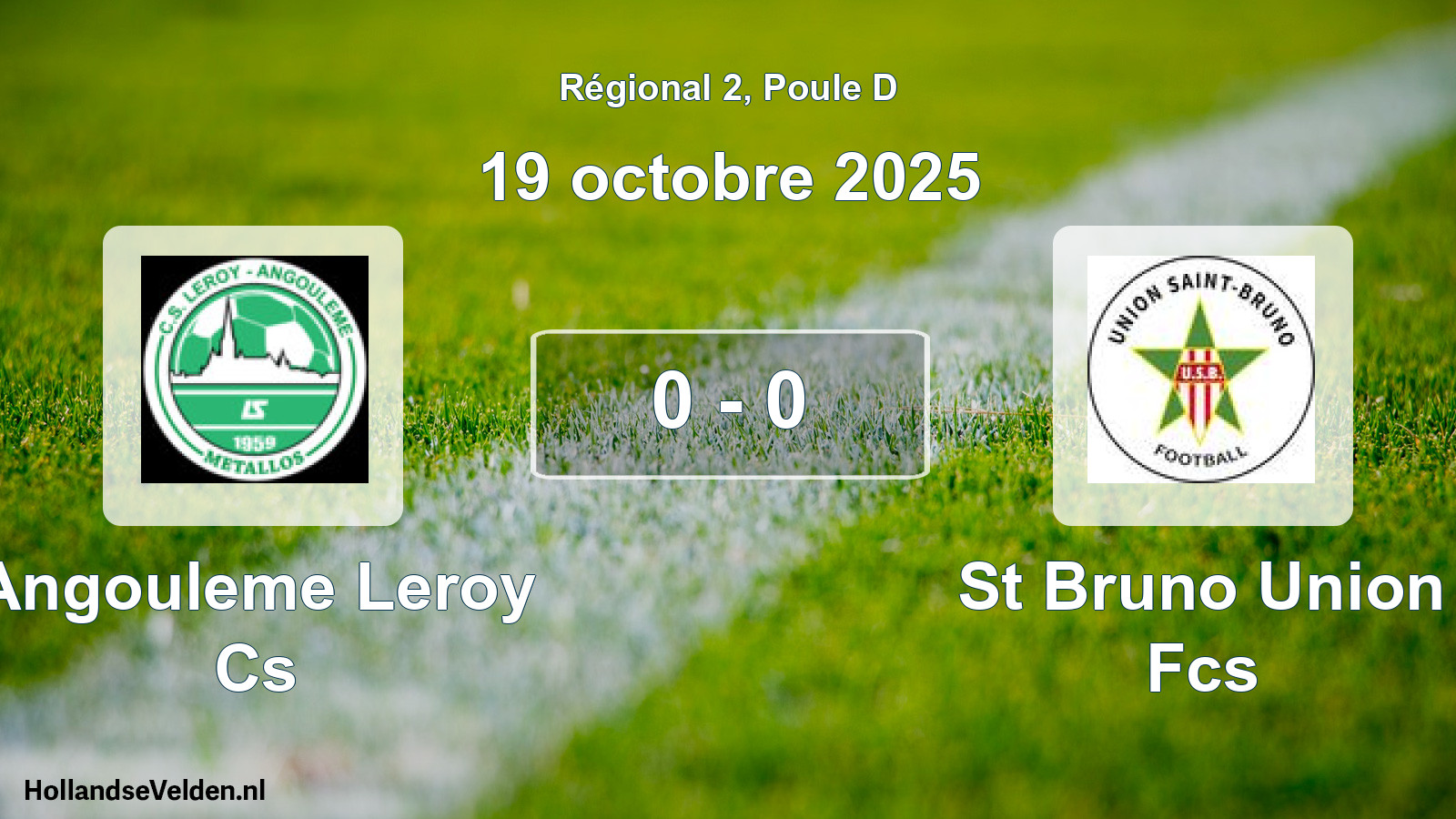 Match joué: Angouleme Leroy Cs - St Bruno Union Fcs 0 - 0 (19 octobre 2025)