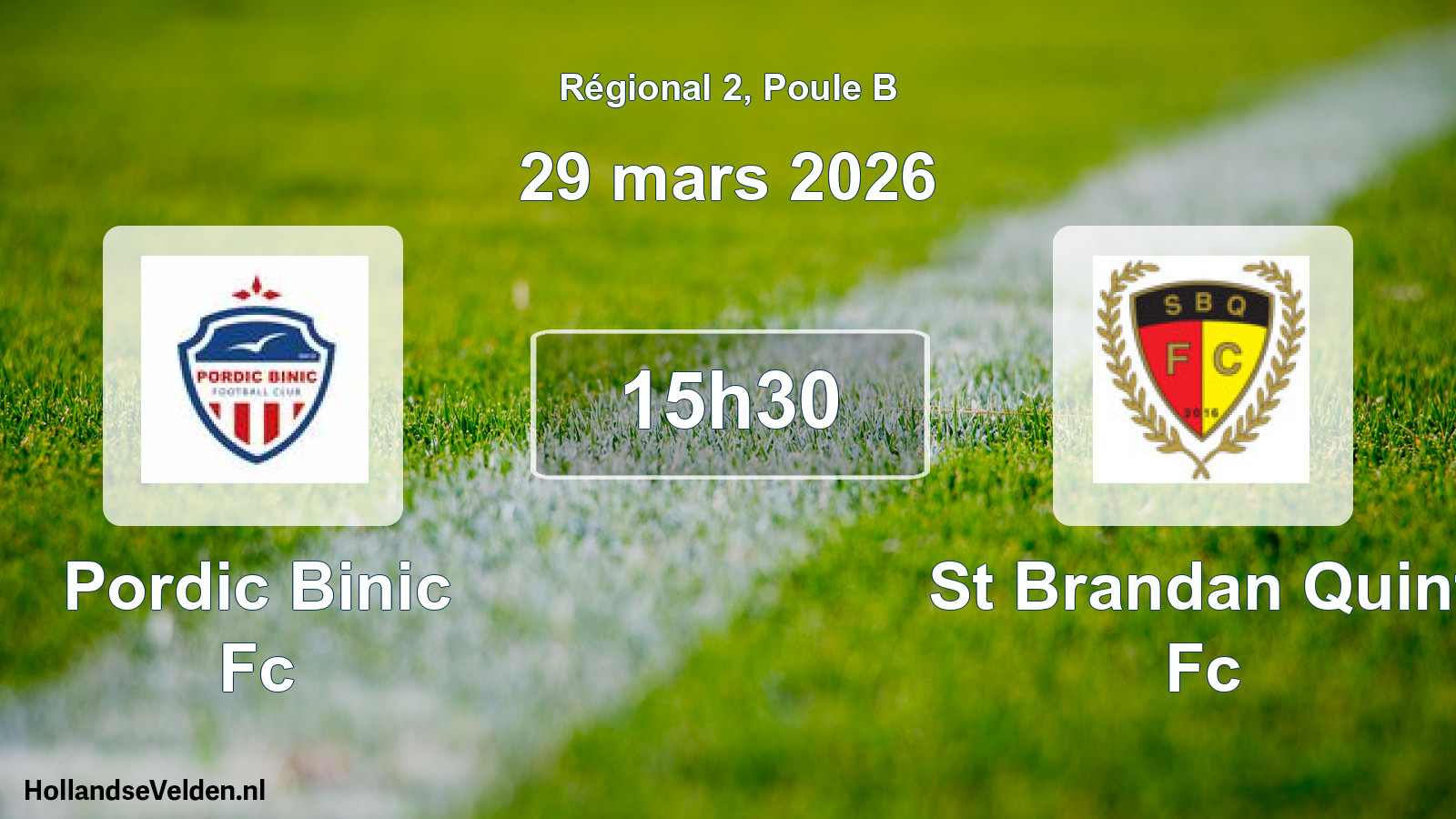 Scheduled Match: Pordic Binic Fc - St Brandan Quint Fc (29 March 2026)