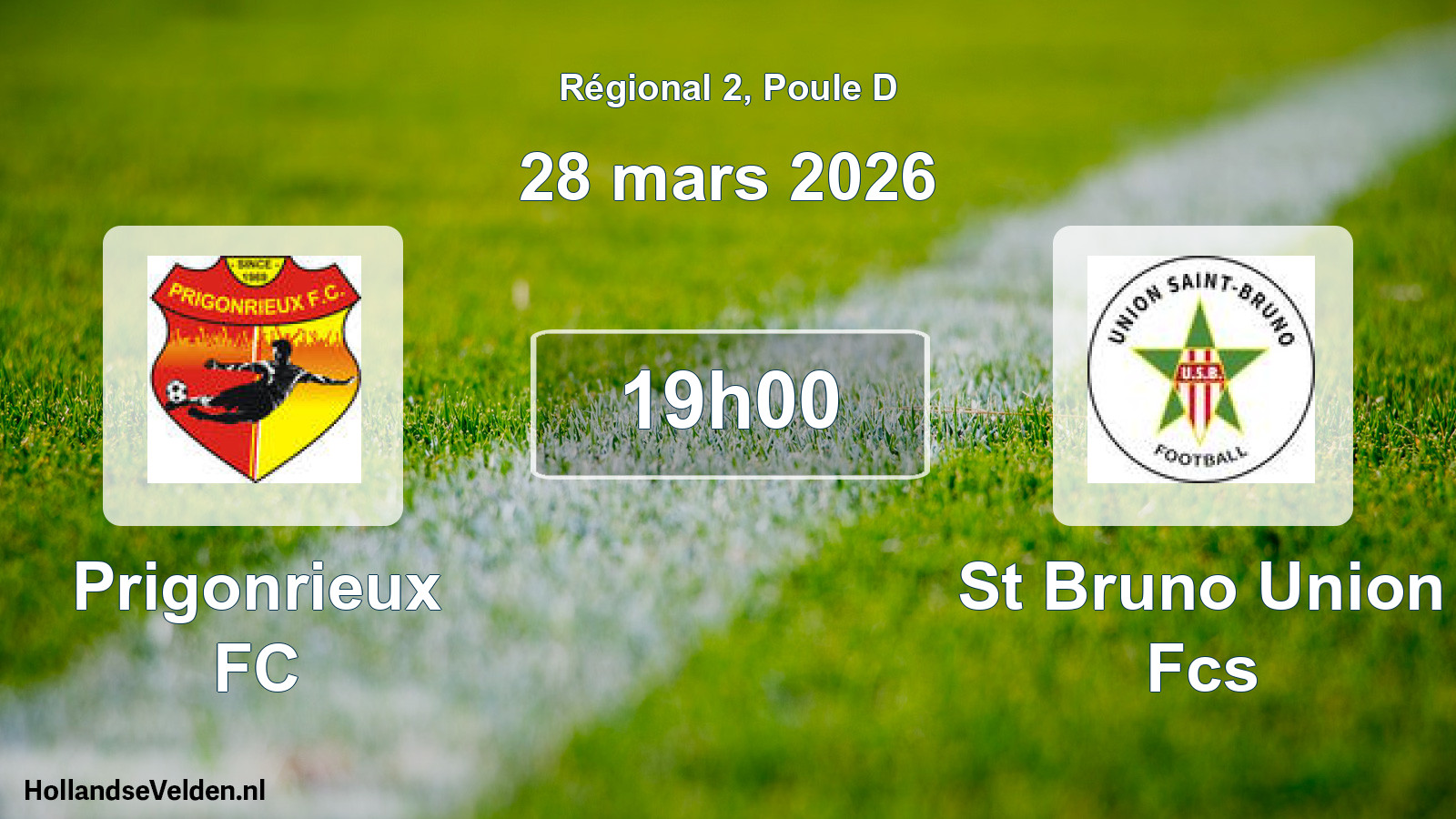 Match programmé: Prigonrieux FC - St Bruno Union Fcs (28 mars 2026)