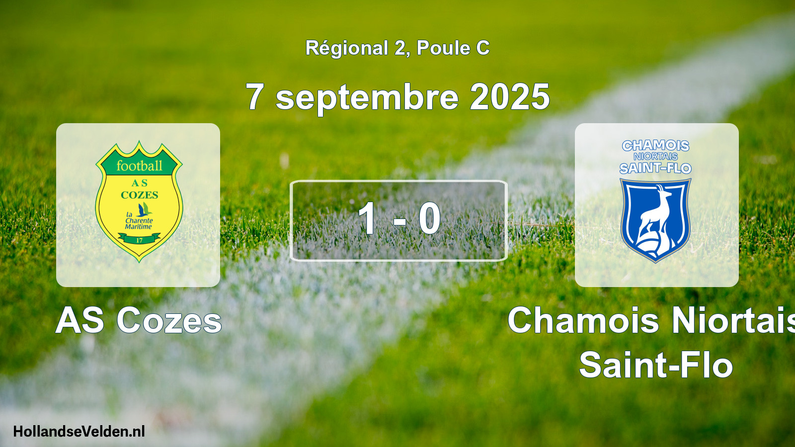 Total number of matches played: AS Cozes - Chamois Niortais Saint-Flo 1 - 0 (7 September 2025)