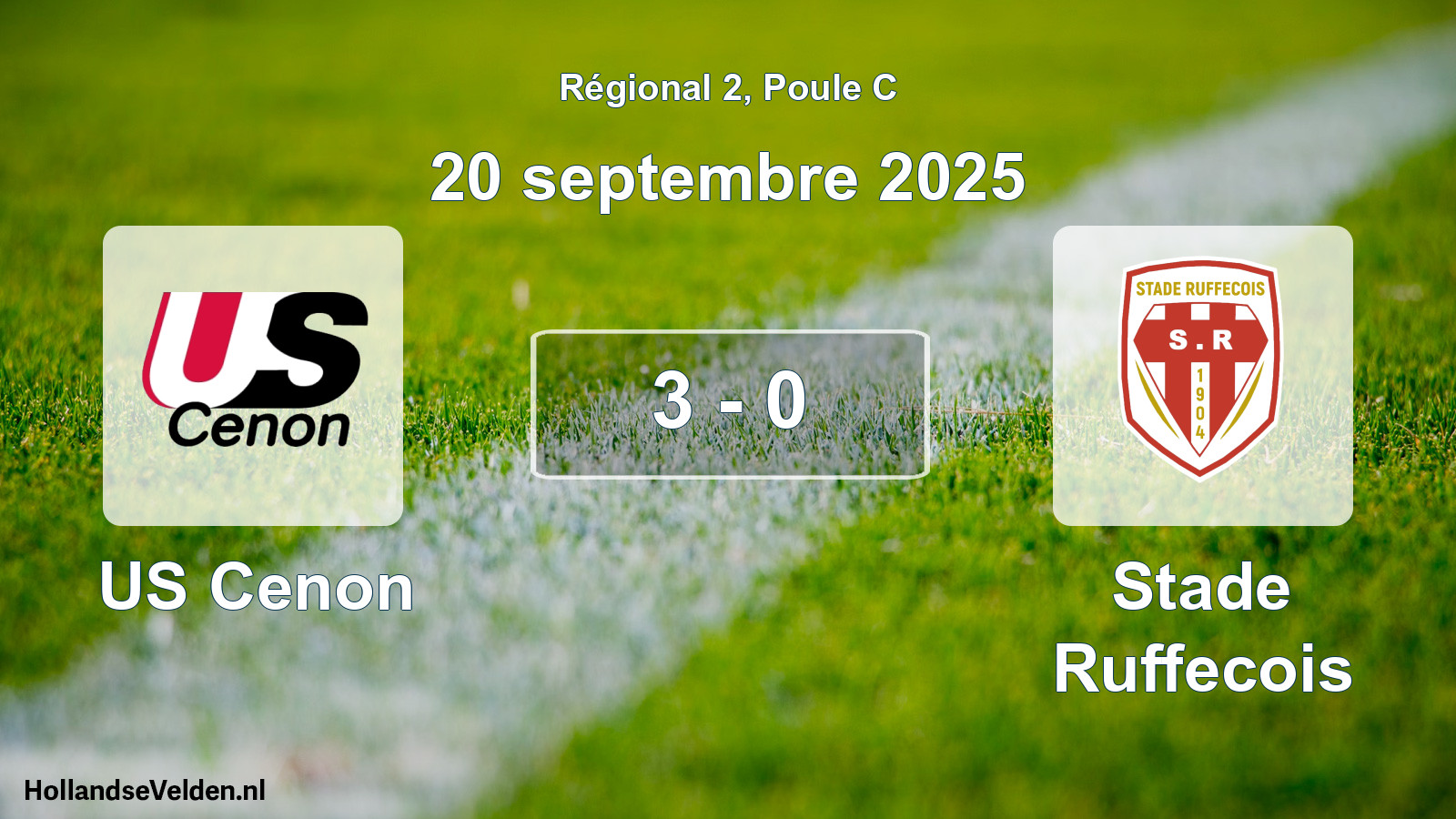 Total number of matches played: US Cenon - Stade Ruffecois 3 - 0 (20 September 2025)