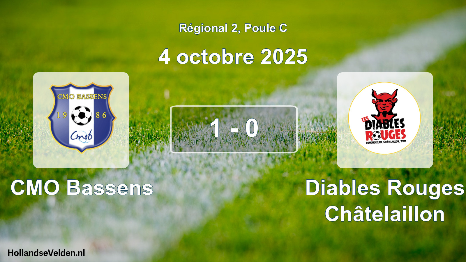 Match joué: CMO Bassens - Diables Rouges Châtelaillon 1 - 0 (4 octobre 2025)