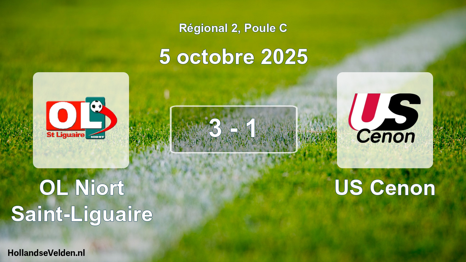 Total number of matches played: OL Niort Saint-Liguaire - US Cenon 3 - 1 (5 October 2025)