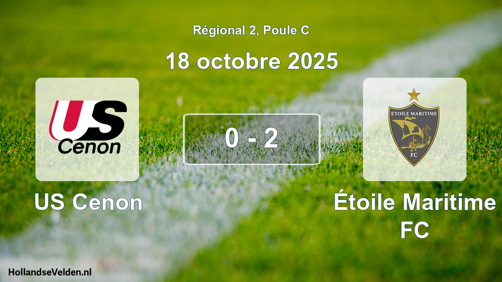 Total number of matches played: US Cenon - Étoile Maritime FC 0 - 2 (18 October 2025)