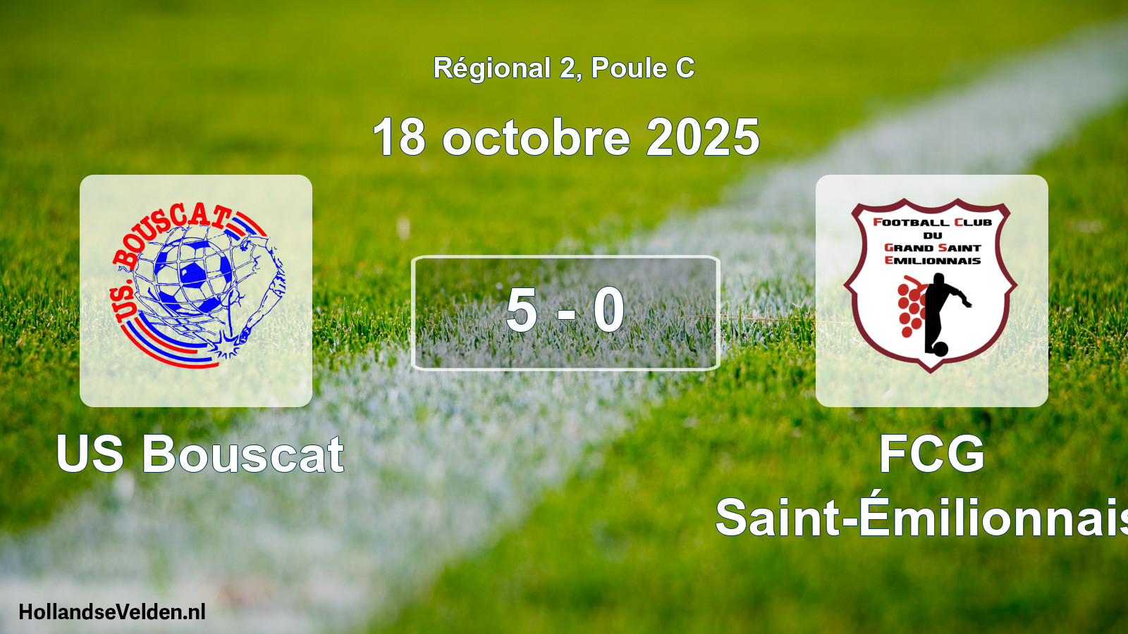 Match joué: US Bouscat - FCG Saint-Émilionnais 5 - 0 (18 octobre 2025)