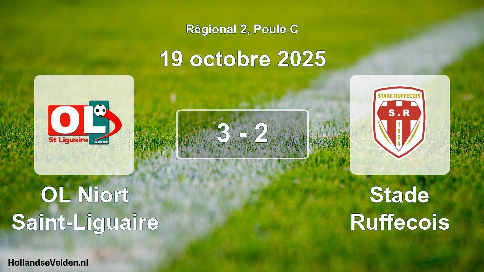 Match joué: OL Niort Saint-Liguaire - Stade Ruffecois 3 - 2 (19 octobre 2025)