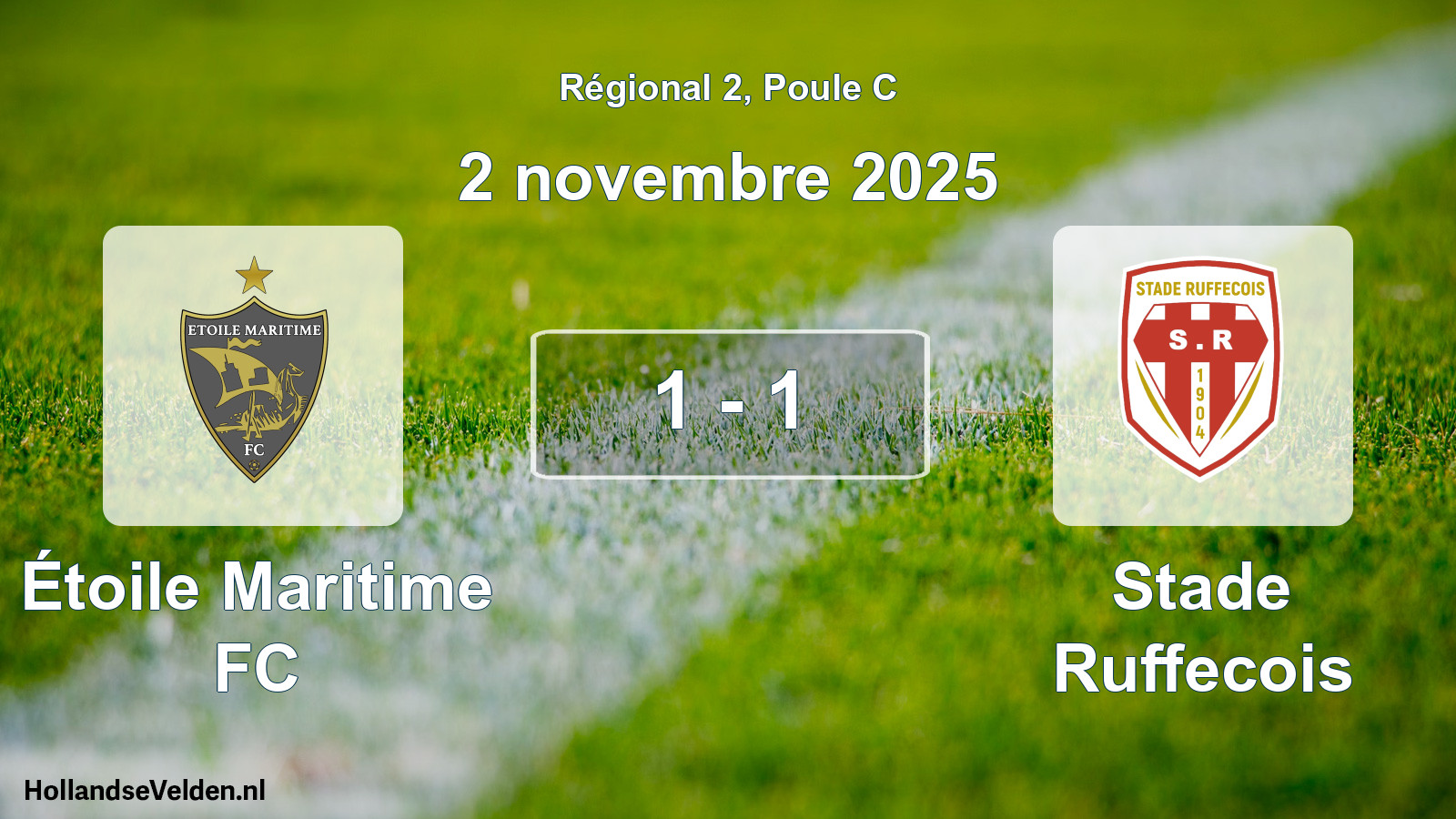 Match joué: Étoile Maritime FC - Stade Ruffecois 1 - 1 (2 novembre 2025)