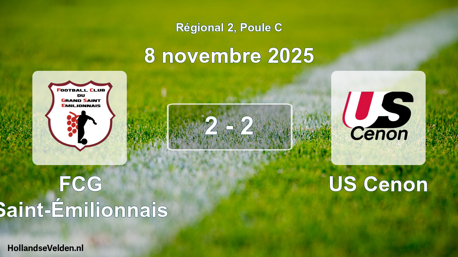 Total number of matches played: FCG Saint-Émilionnais - US Cenon 2 - 2 (8 November 2025)