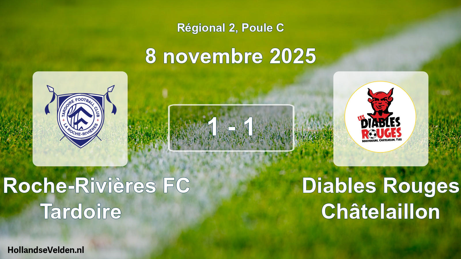 Match joué: La Roche-Rivières FC Tardoire - Diables Rouges Châtelaillon 1 - 1 (8 novembre 2025)