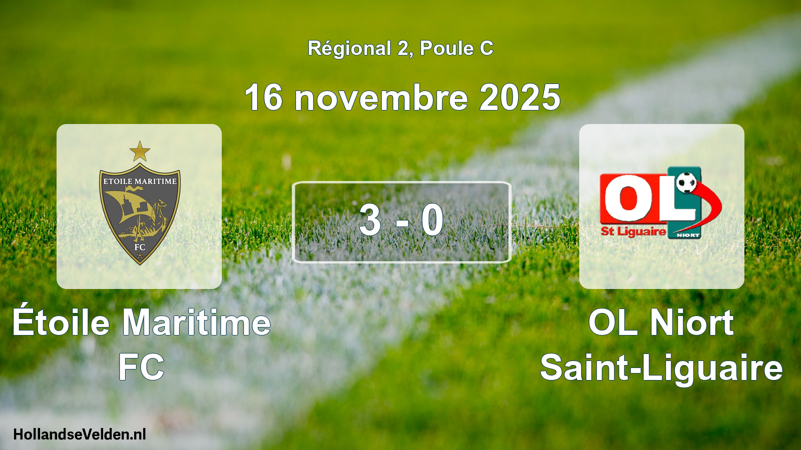 Match joué: Étoile Maritime FC - OL Niort Saint-Liguaire 3 - 0 (16 novembre 2025)