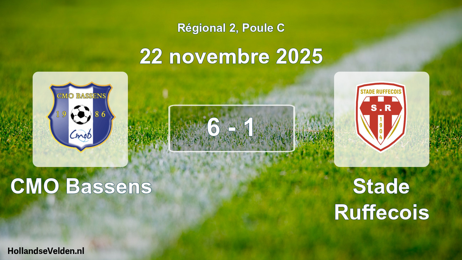 Match joué: CMO Bassens - Stade Ruffecois 6 - 1 (22 novembre 2025)