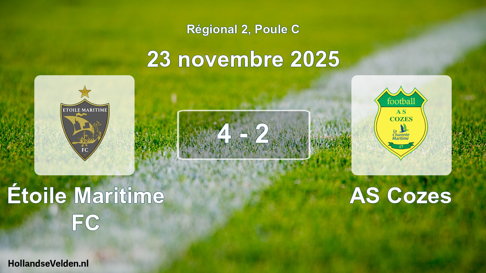 Match joué: Étoile Maritime FC - AS Cozes 4 - 2 (23 novembre 2025)