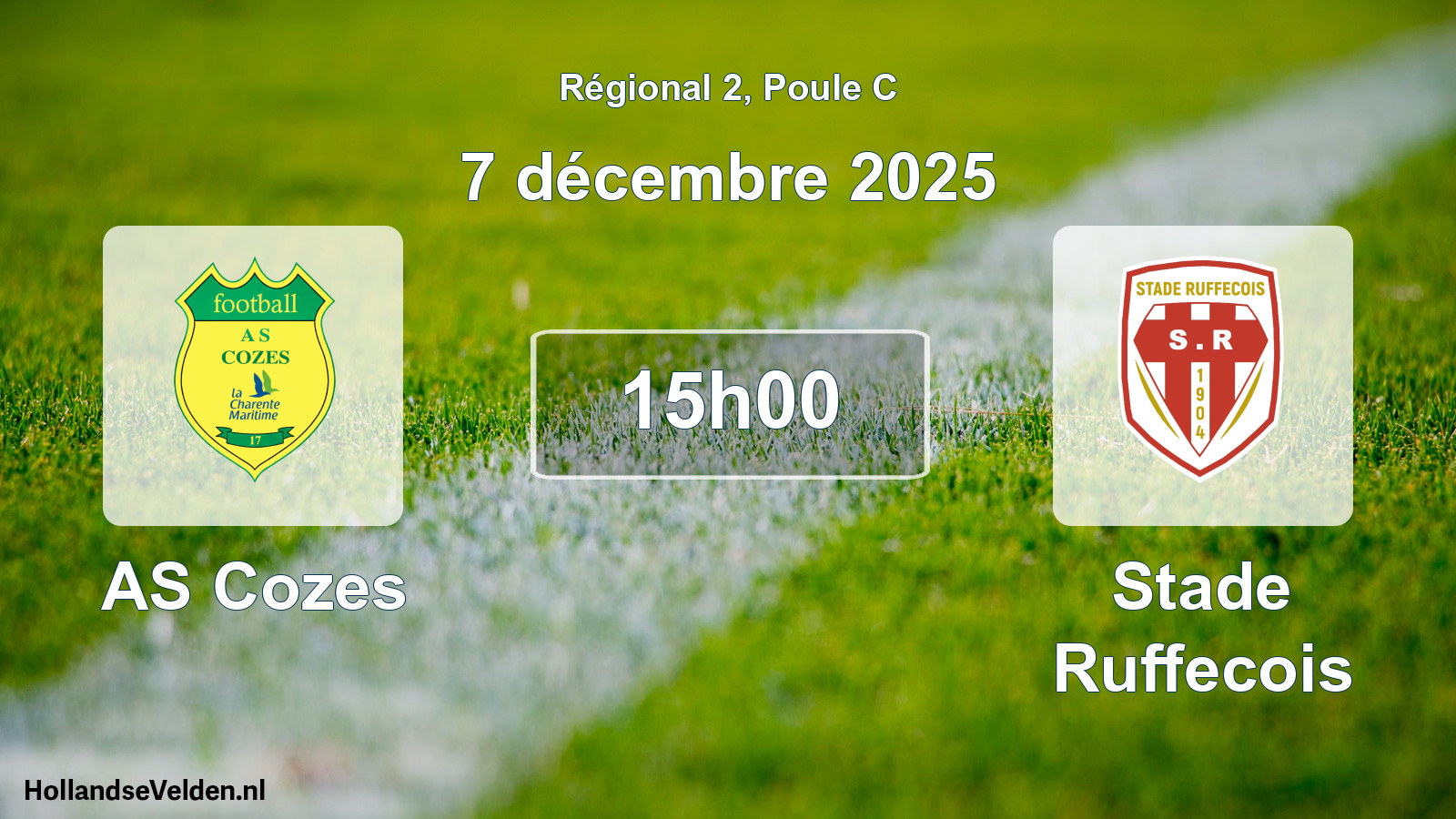 Match programmé: AS Cozes - Stade Ruffecois (15 mars 2026)