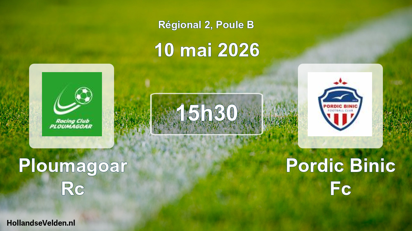 Geplande wedstrijd: Ploumagoar Rc - Pordic Binic Fc (10 mai 2026)