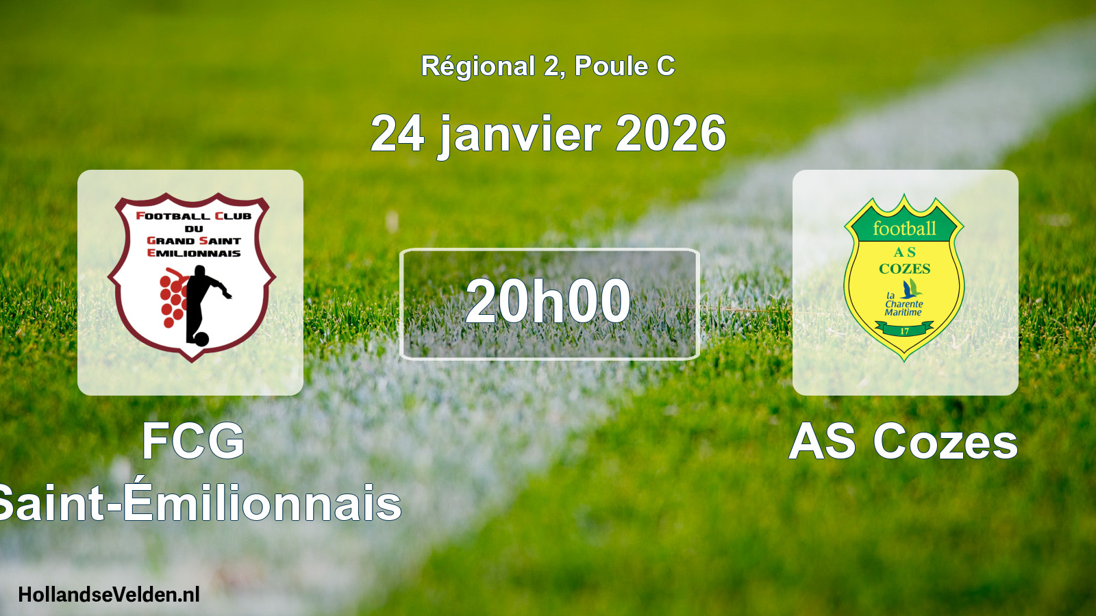 Geplande wedstrijd: FCG Saint-Émilionnais - AS Cozes (24 januari 2026)