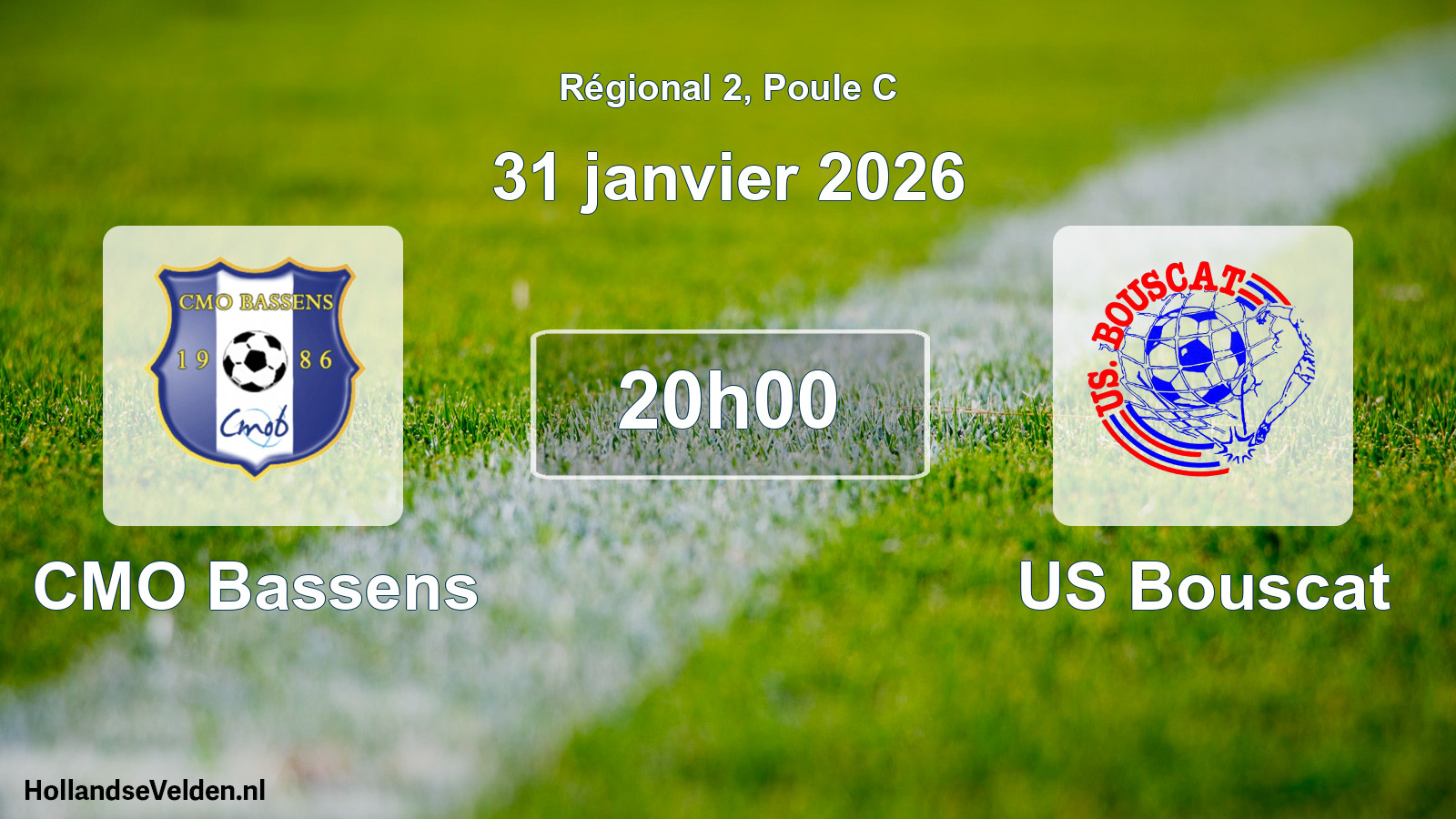 Match programmé: CMO Bassens - US Bouscat (31 janvier 2026)
