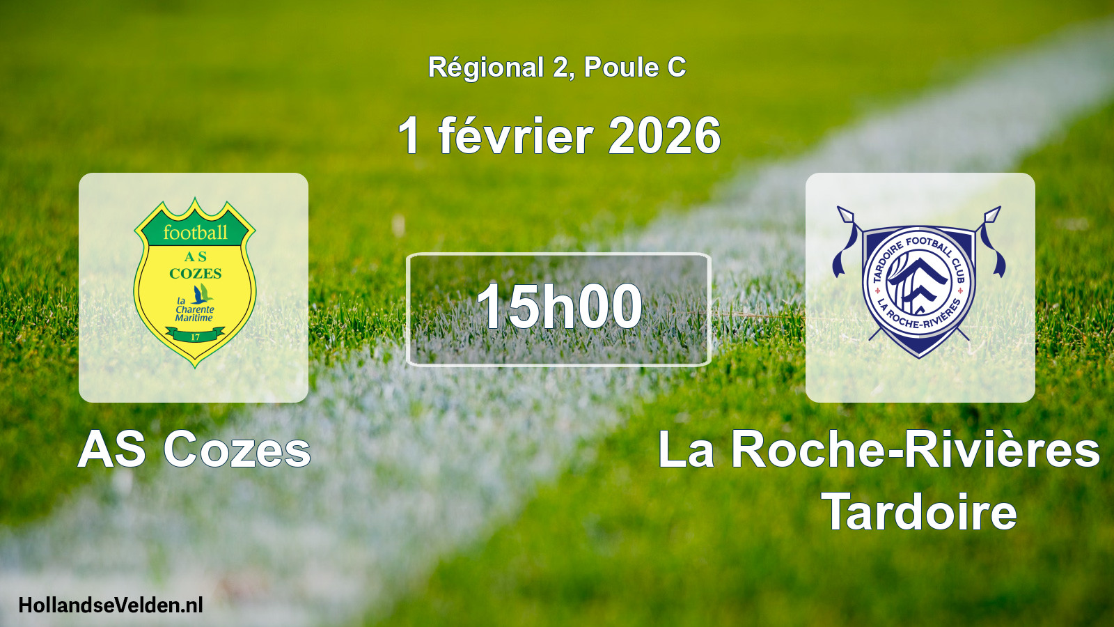 Match programmé: AS Cozes - La Roche-Rivières FC Tardoire (1 février 2026)