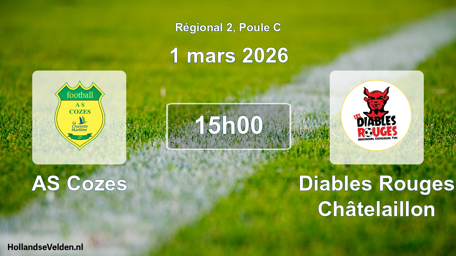 Match programmé: AS Cozes - Diables Rouges Châtelaillon (1 mars 2026)