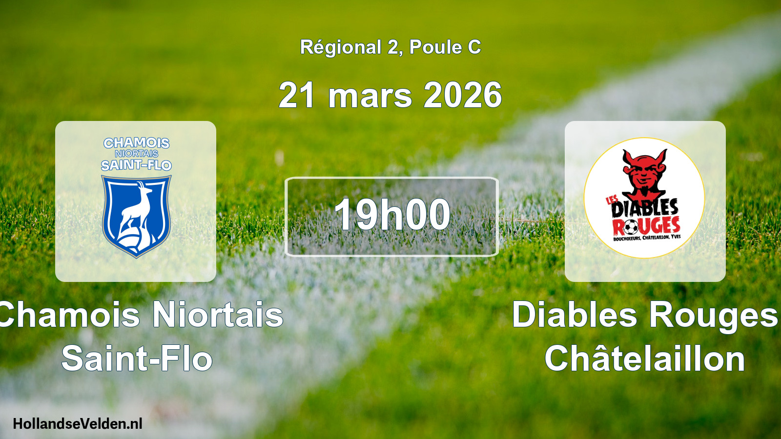 Match programmé: Chamois Niortais Saint-Flo - Diables Rouges Châtelaillon (21 mars 2026)