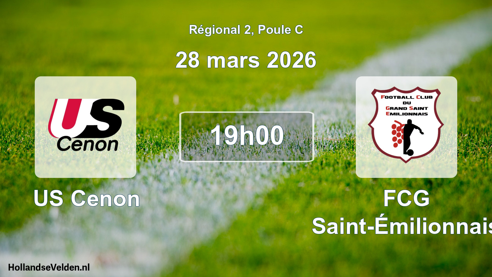 Scheduled Match: US Cenon - FCG Saint-Émilionnais (28 March 2026)
