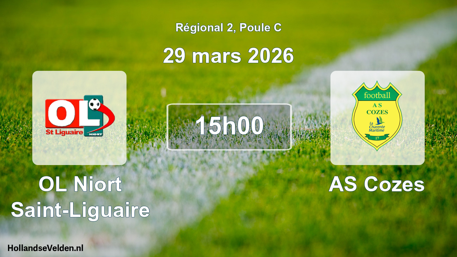 Match programmé: OL Niort Saint-Liguaire - AS Cozes (29 mars 2026)