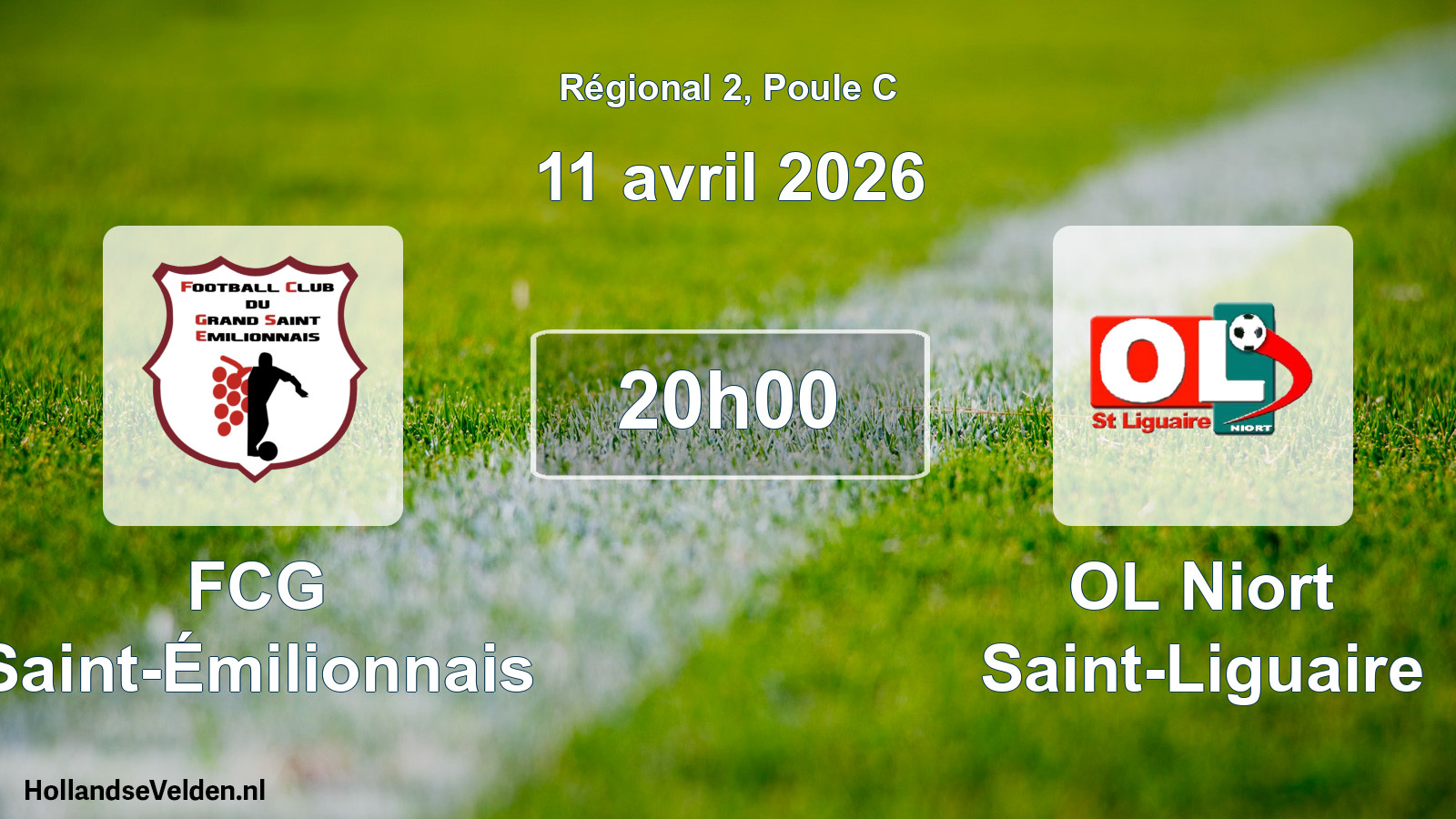 Match programmé: FCG Saint-Émilionnais - OL Niort Saint-Liguaire (11 avril 2026)