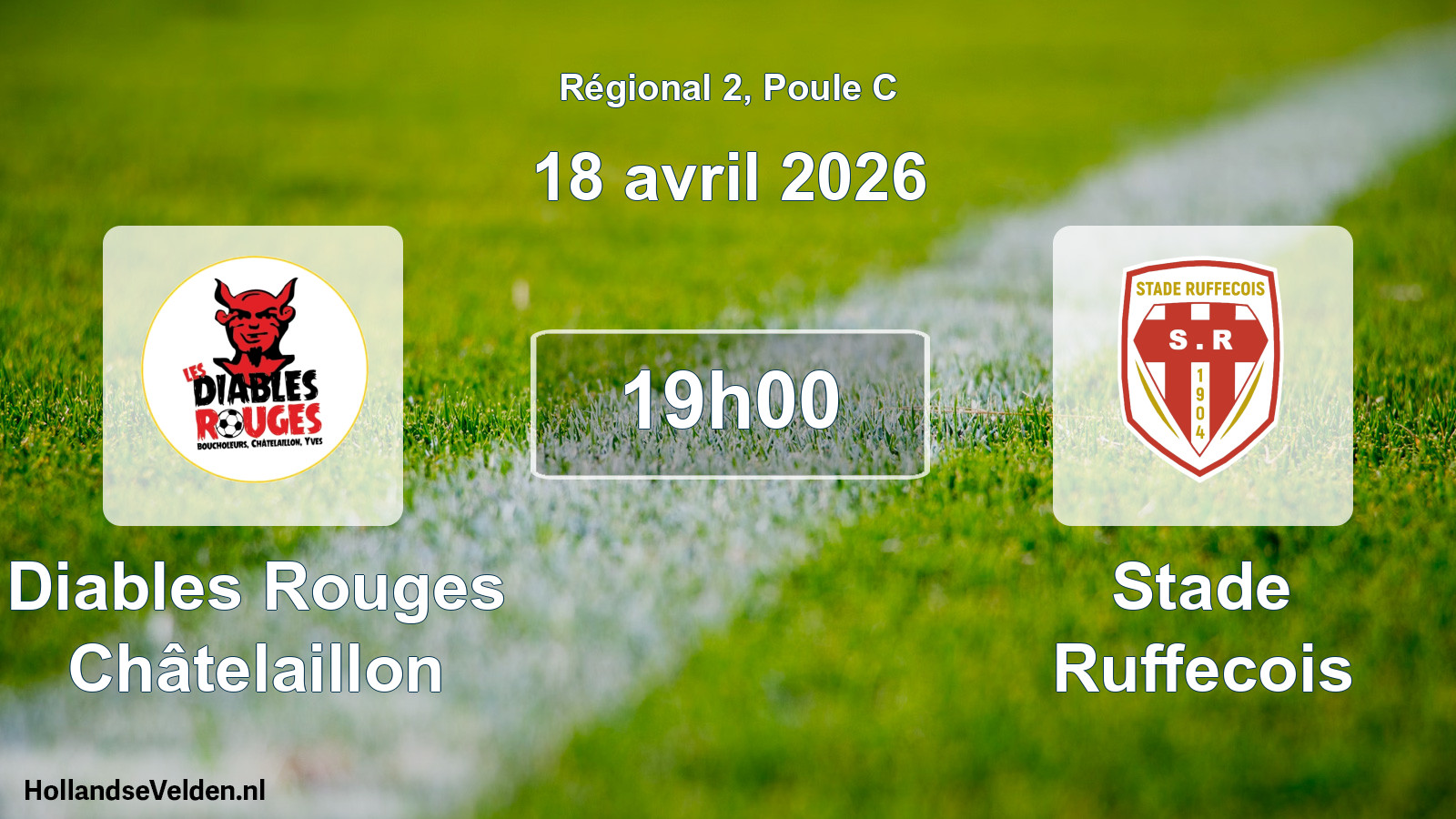 Match programmé: Diables Rouges Châtelaillon - Stade Ruffecois (18 avril 2026)