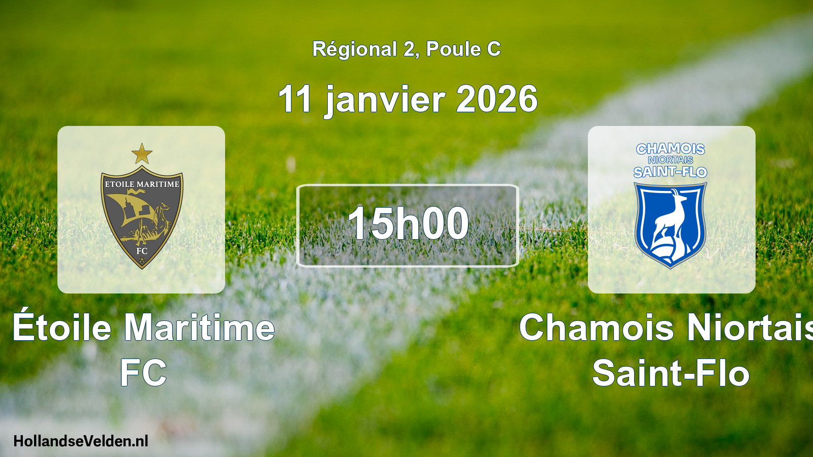 Match programmé: Étoile Maritime FC - Chamois Niortais Saint-Flo (11 janvier 2026)