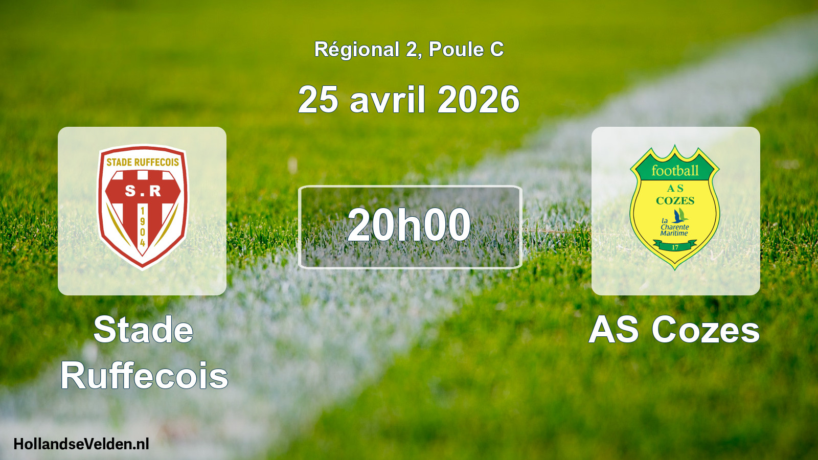 Match programmé: Stade Ruffecois - AS Cozes (25 avril 2026)