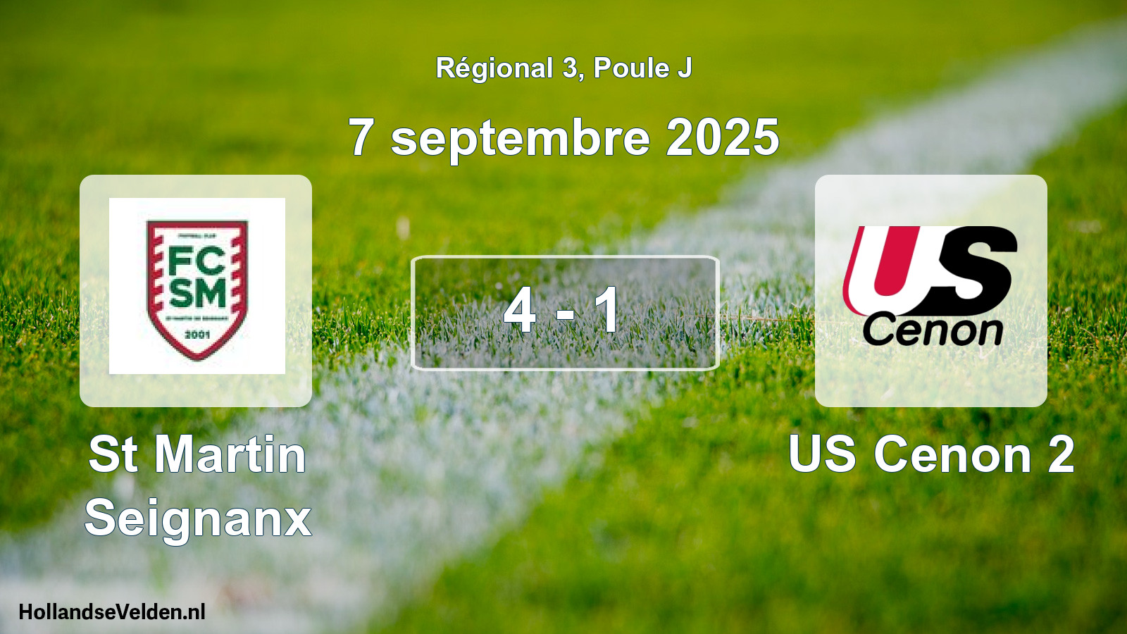 Total number of matches played: St Martin Seignanx - US Cenon 2 4 - 1 (7 September 2025)