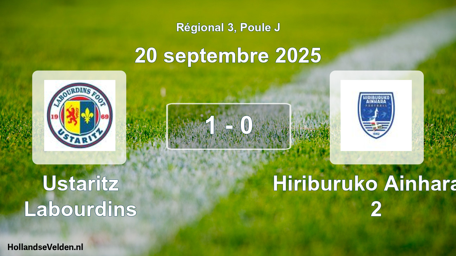 Total number of matches played: Ustaritz Labourdins - Hiriburuko Ainhara S 2 1 - 0 (20 September 2025)
