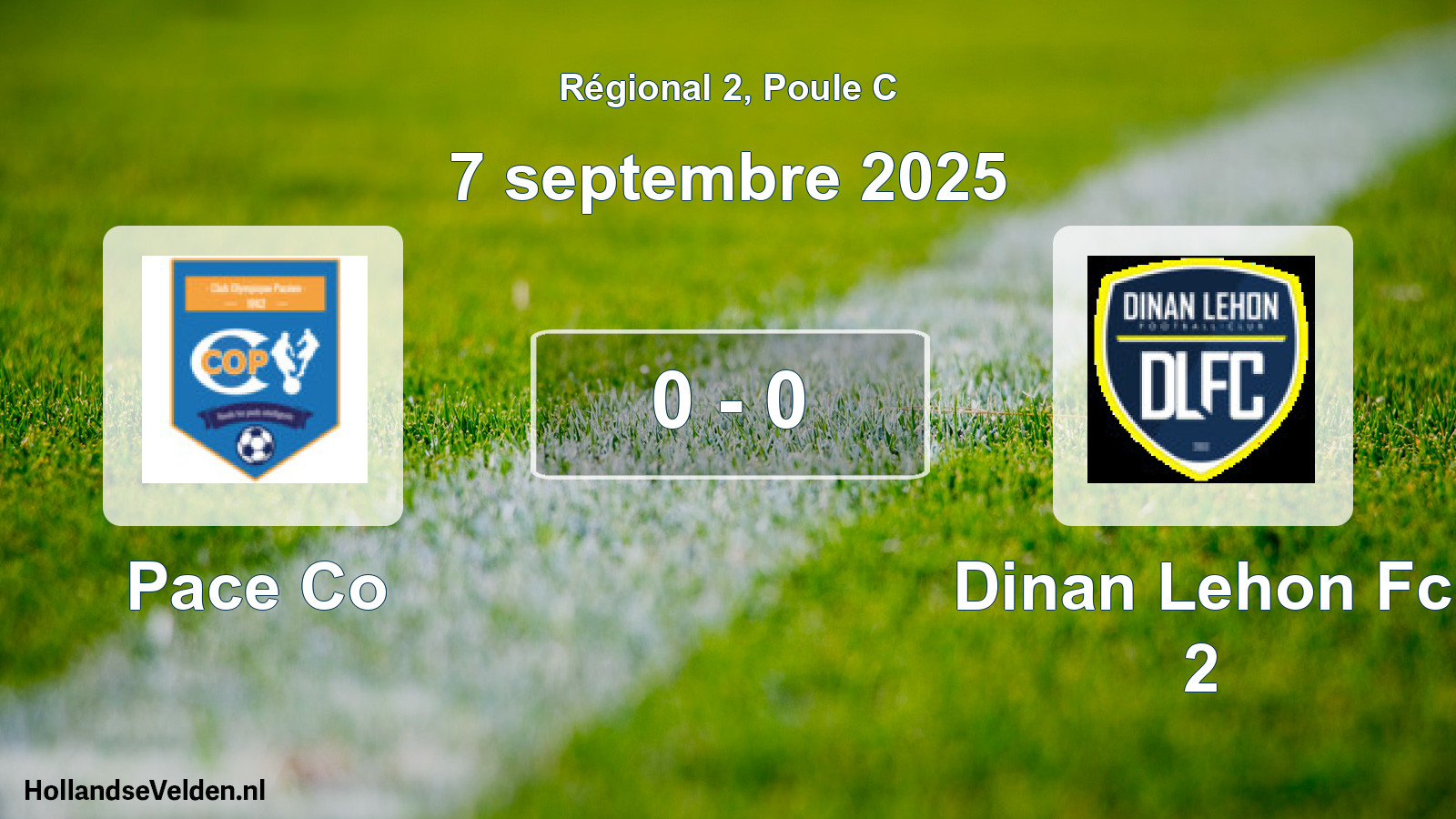 Gespeelde wedstrijd: Pace Co - Dinan Lehon Fc 2 0 - 0 (7 september 2025)