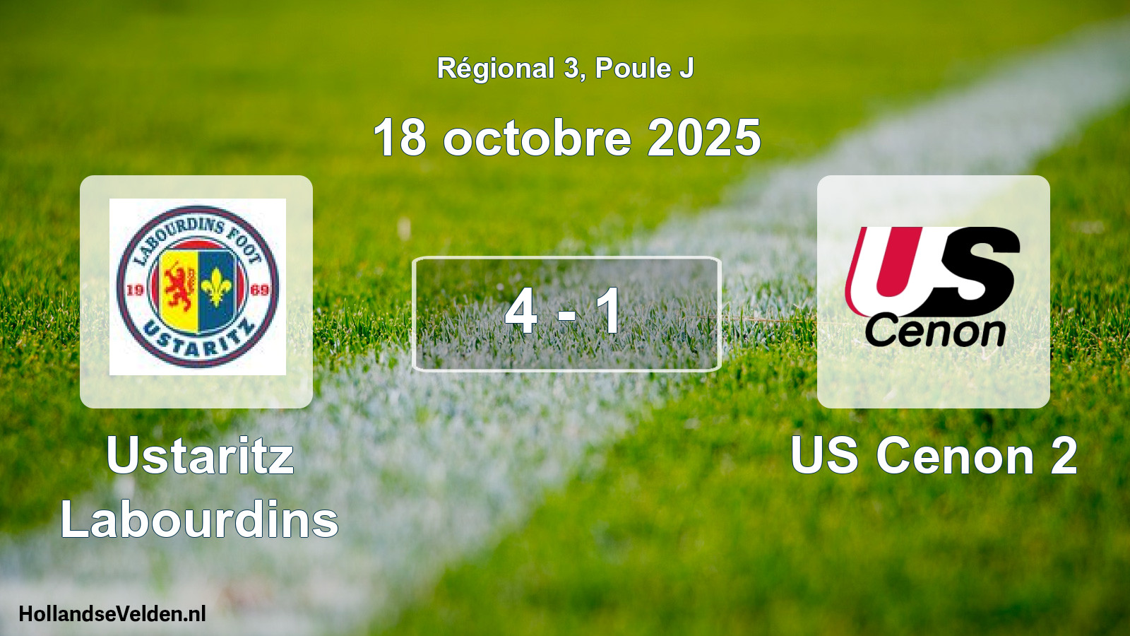 Total number of matches played: Ustaritz Labourdins - US Cenon 2 4 - 1 (18 October 2025)