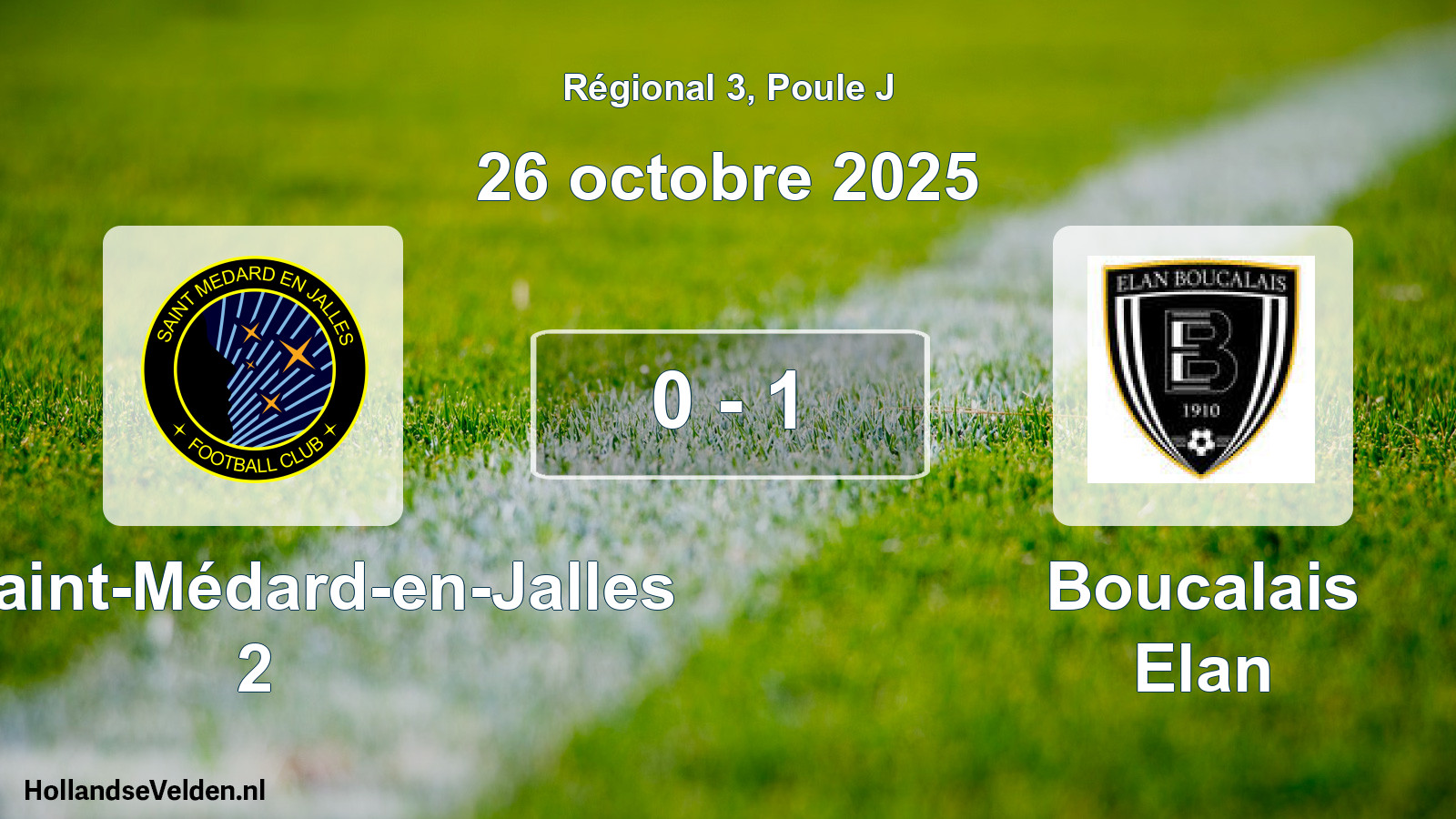 Total number of matches played: FC Saint-Médard-en-Jalles 2 - Boucalais Elan 0 - 1 (26 October 2025)