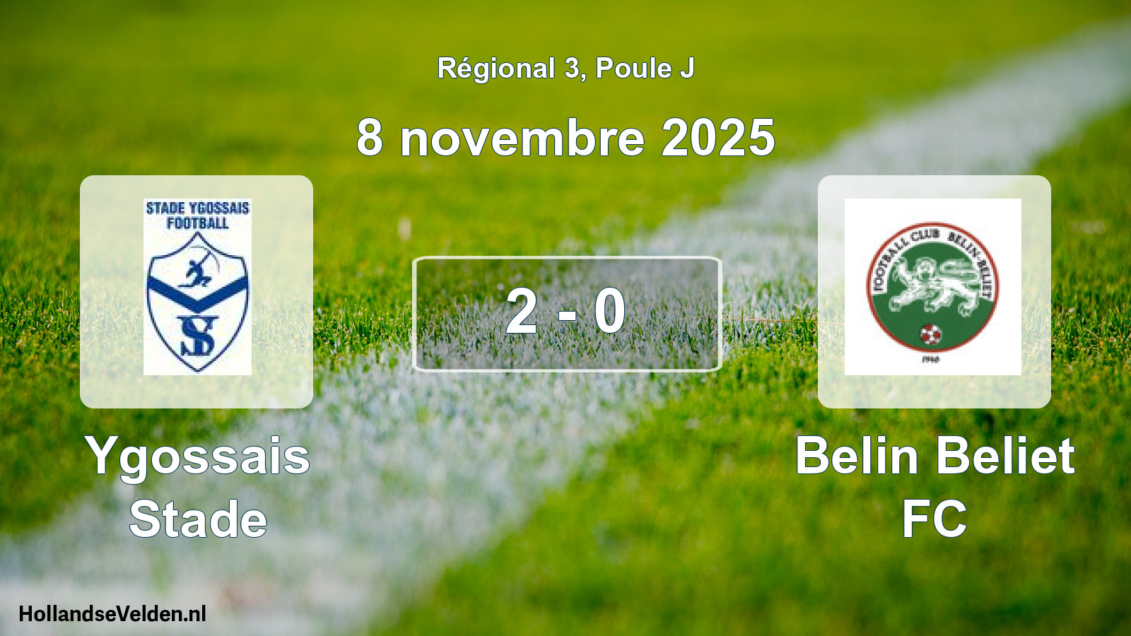 Match joué: Ygossais Stade - Belin Beliet FC 2 - 0 (8 novembre 2025)