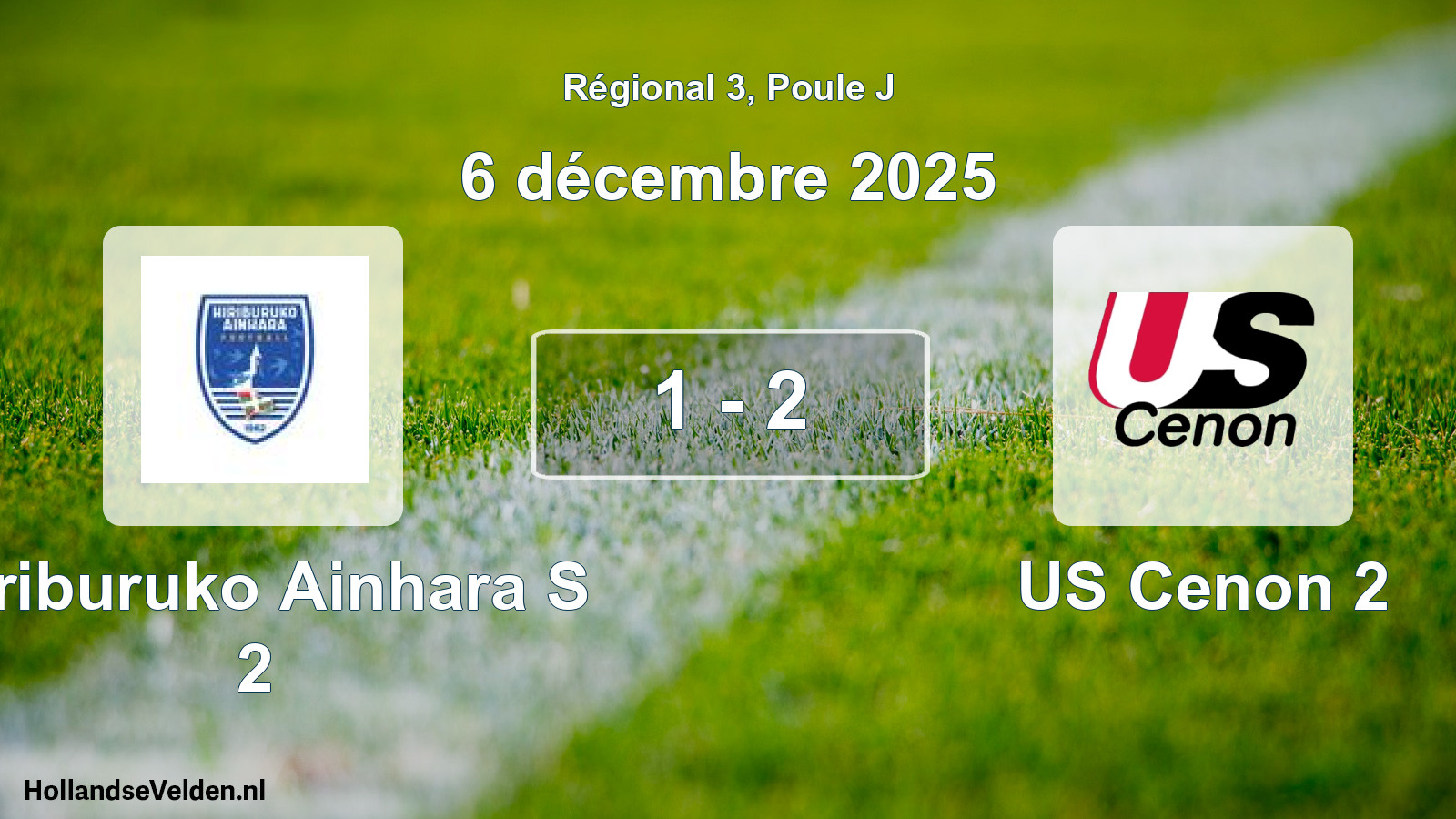 Total number of matches played: Hiriburuko Ainhara S 2 - US Cenon 2 1 - 2 (6 December 2025)