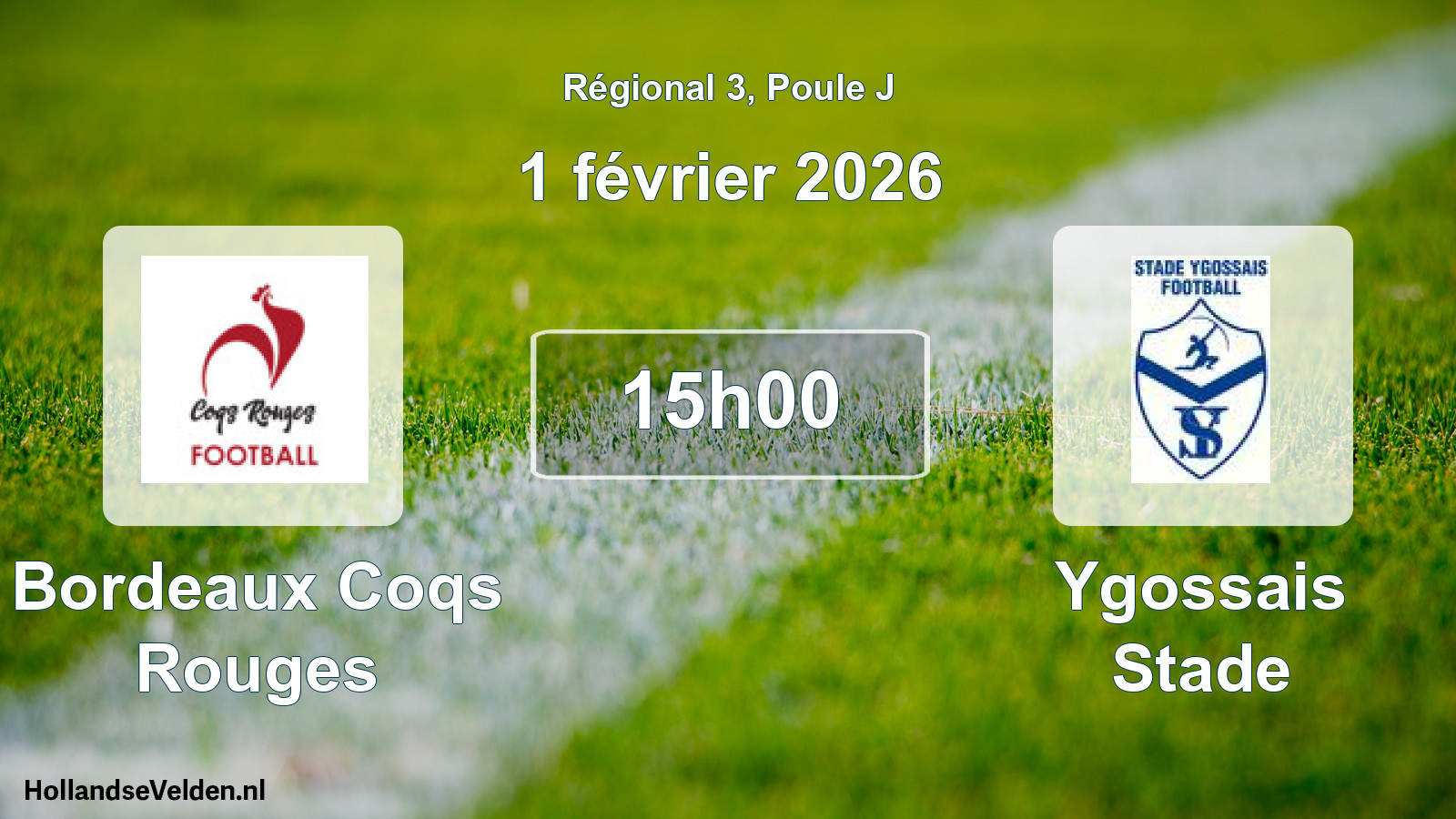 Scheduled Match: Bordeaux Coqs Rouges - Ygossais Stade (1 February 2026)