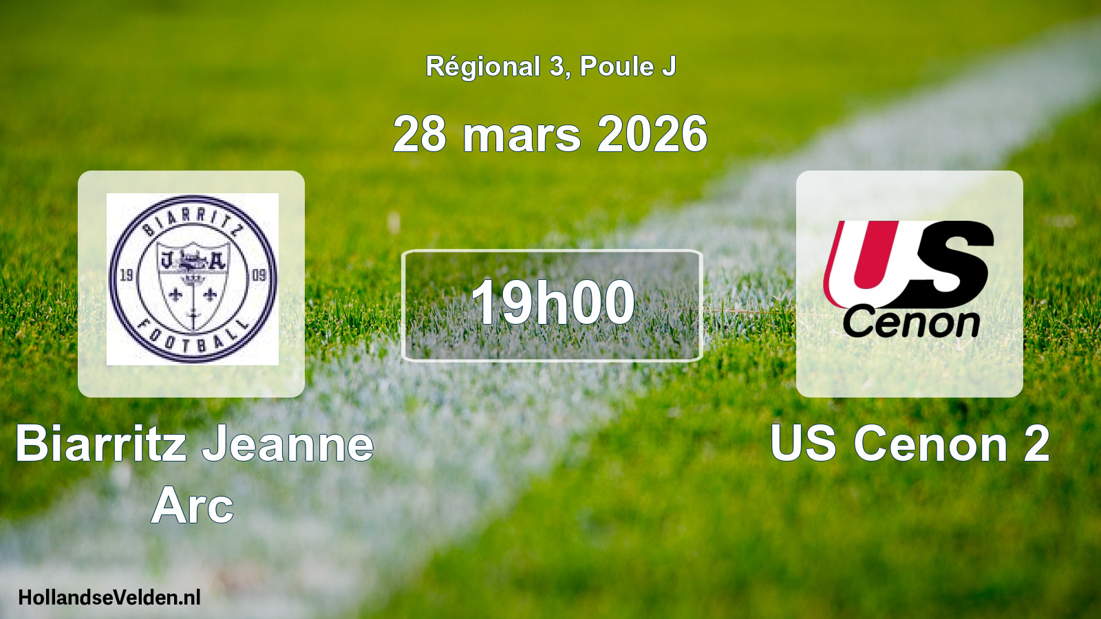Match programmé: Biarritz Jeanne Arc - US Cenon 2 (28 mars 2026)