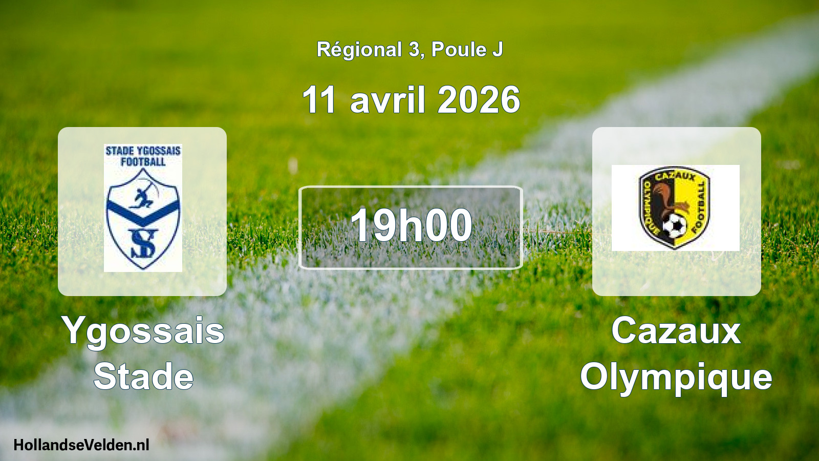 Match programmé: Ygossais Stade - Cazaux Olympique (11 avril 2026)
