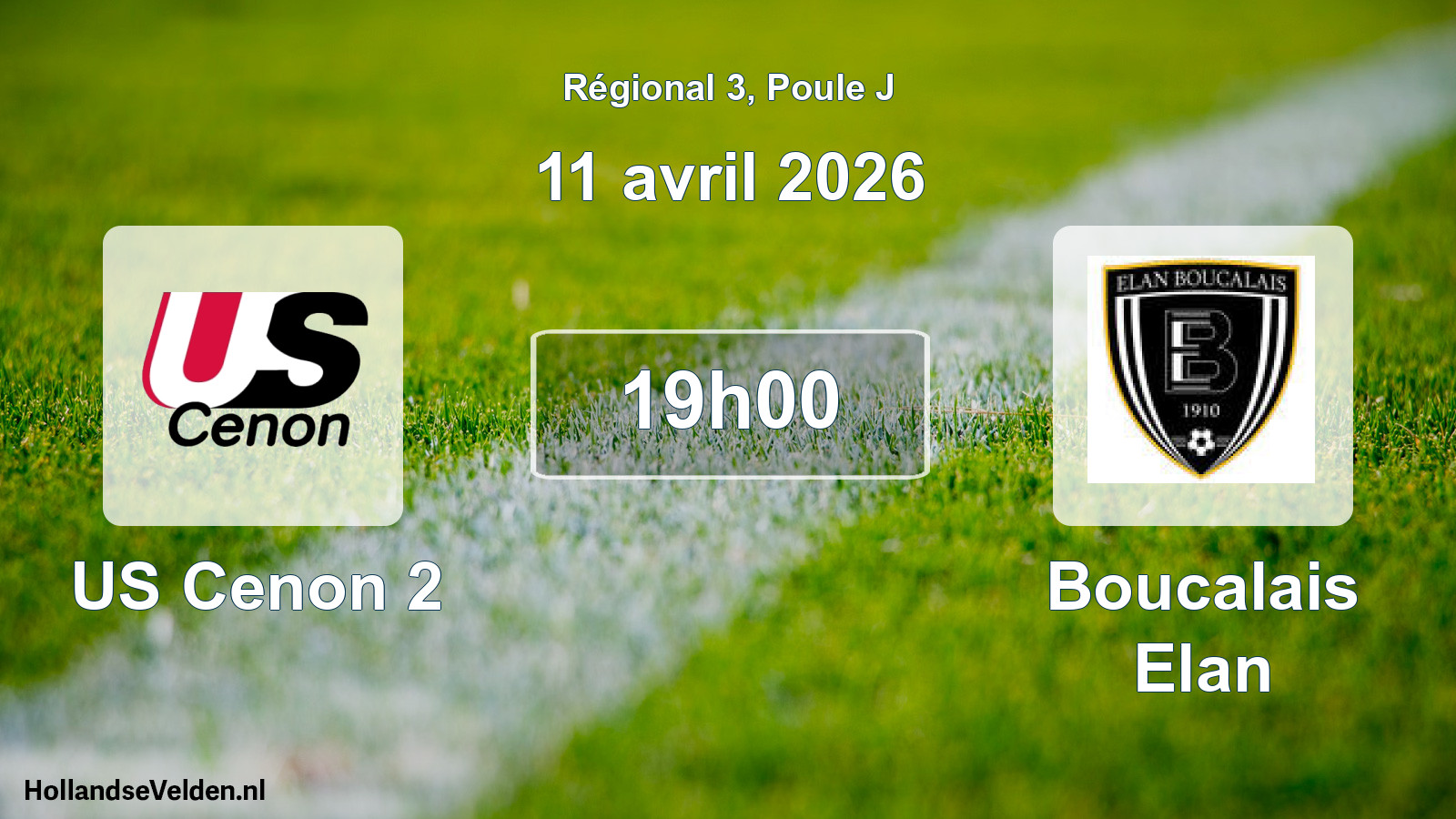 Scheduled Match: US Cenon 2 - Boucalais Elan (11 April 2026)