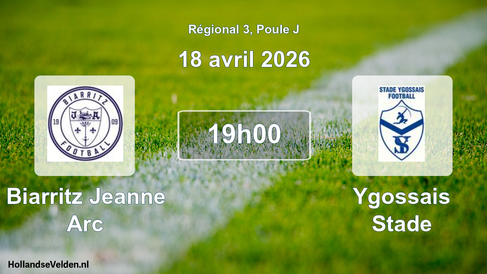 Match programmé: Biarritz Jeanne Arc - Ygossais Stade (18 avril 2026)