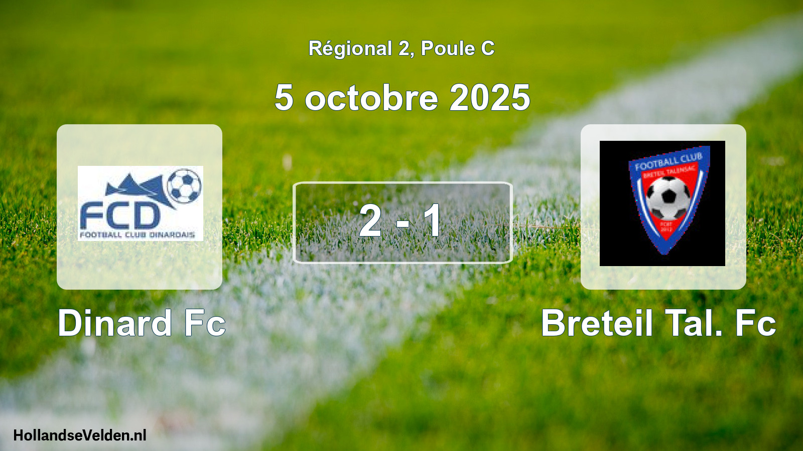 Total number of matches played: Dinard Fc - Breteil Tal. Fc 2 - 1 (5 October 2025)