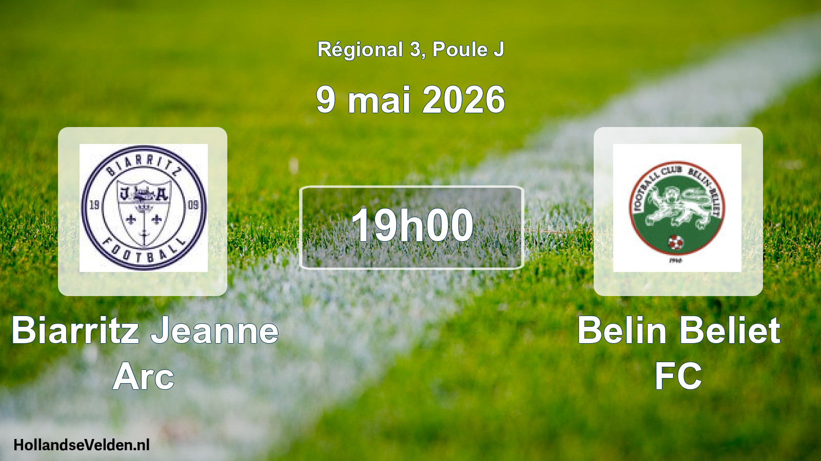 Match programmé: Biarritz Jeanne Arc - Belin Beliet FC (9 mai 2026)