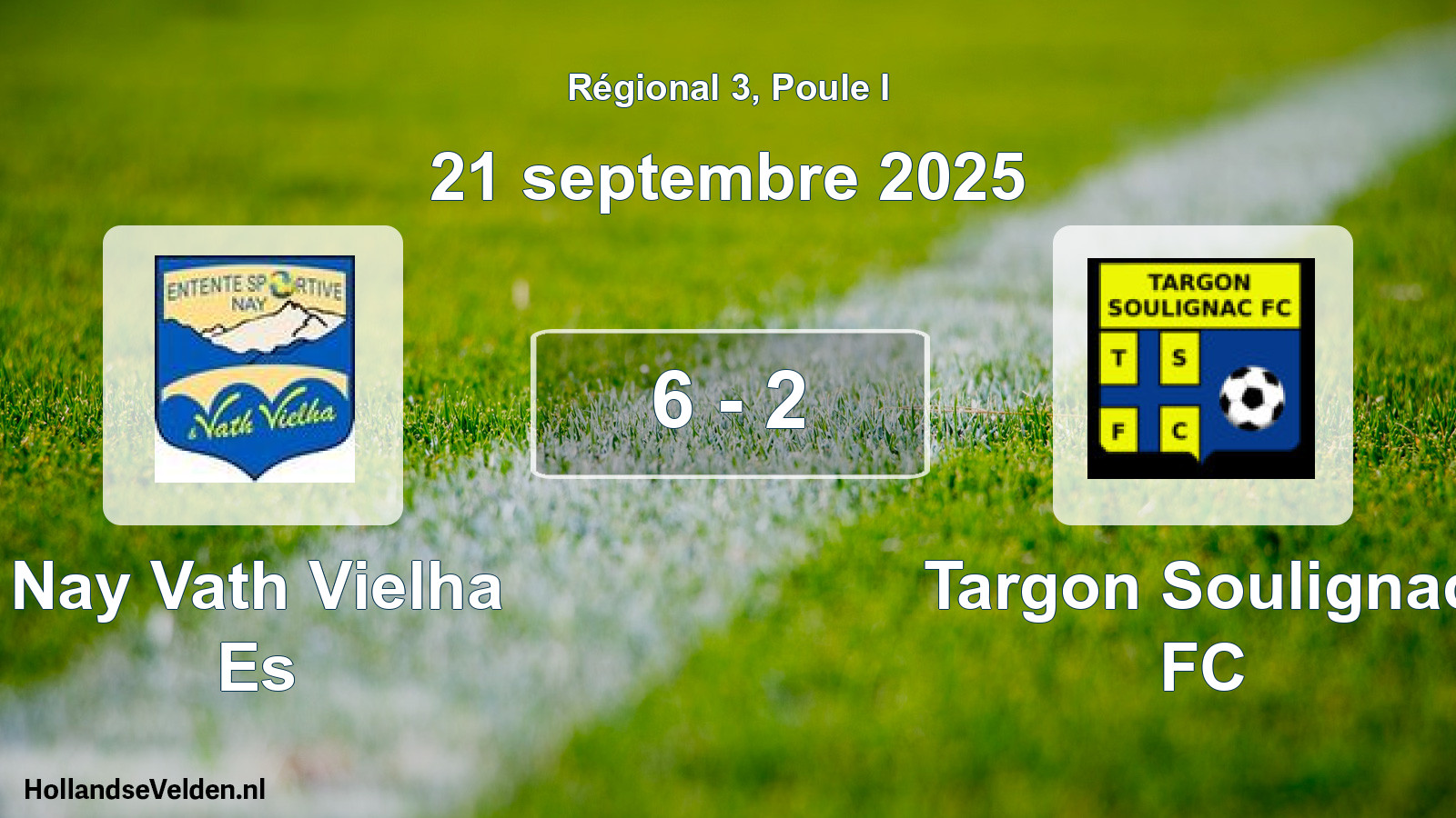 Match joué: Nay Vath Vielha Es - Targon Soulignac FC 6 - 2 (21 septembre 2025)