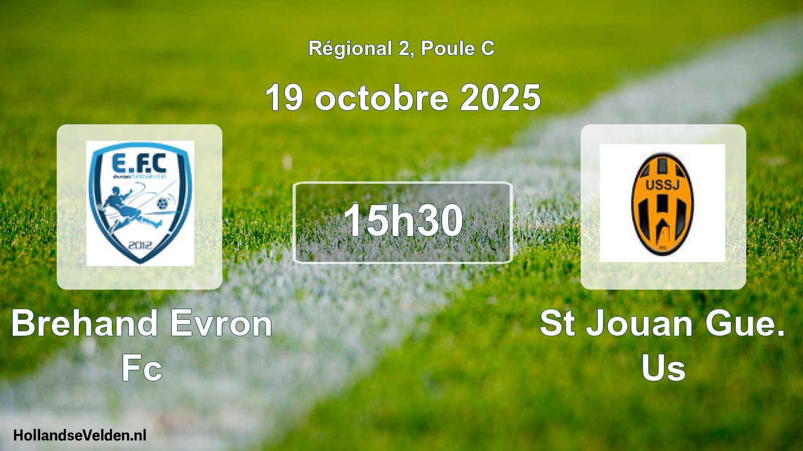 Scheduled Match: Brehand Evron Fc - St Jouan Gue. Us (19 October 2025)