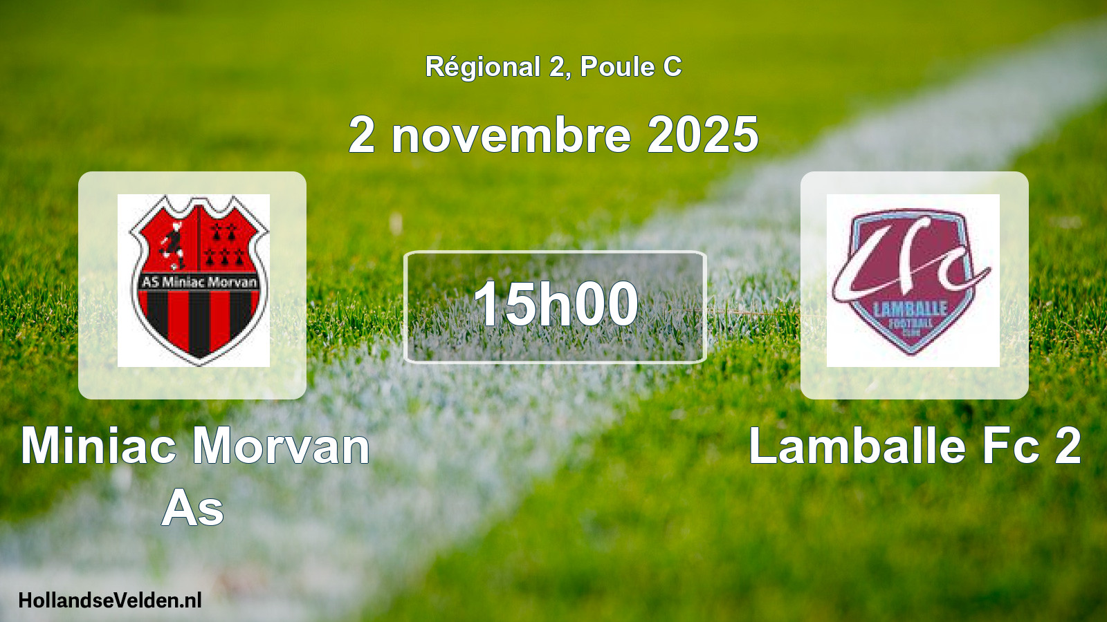 Scheduled Match: Miniac Morvan As - Lamballe Fc 2 (2 November 2025)