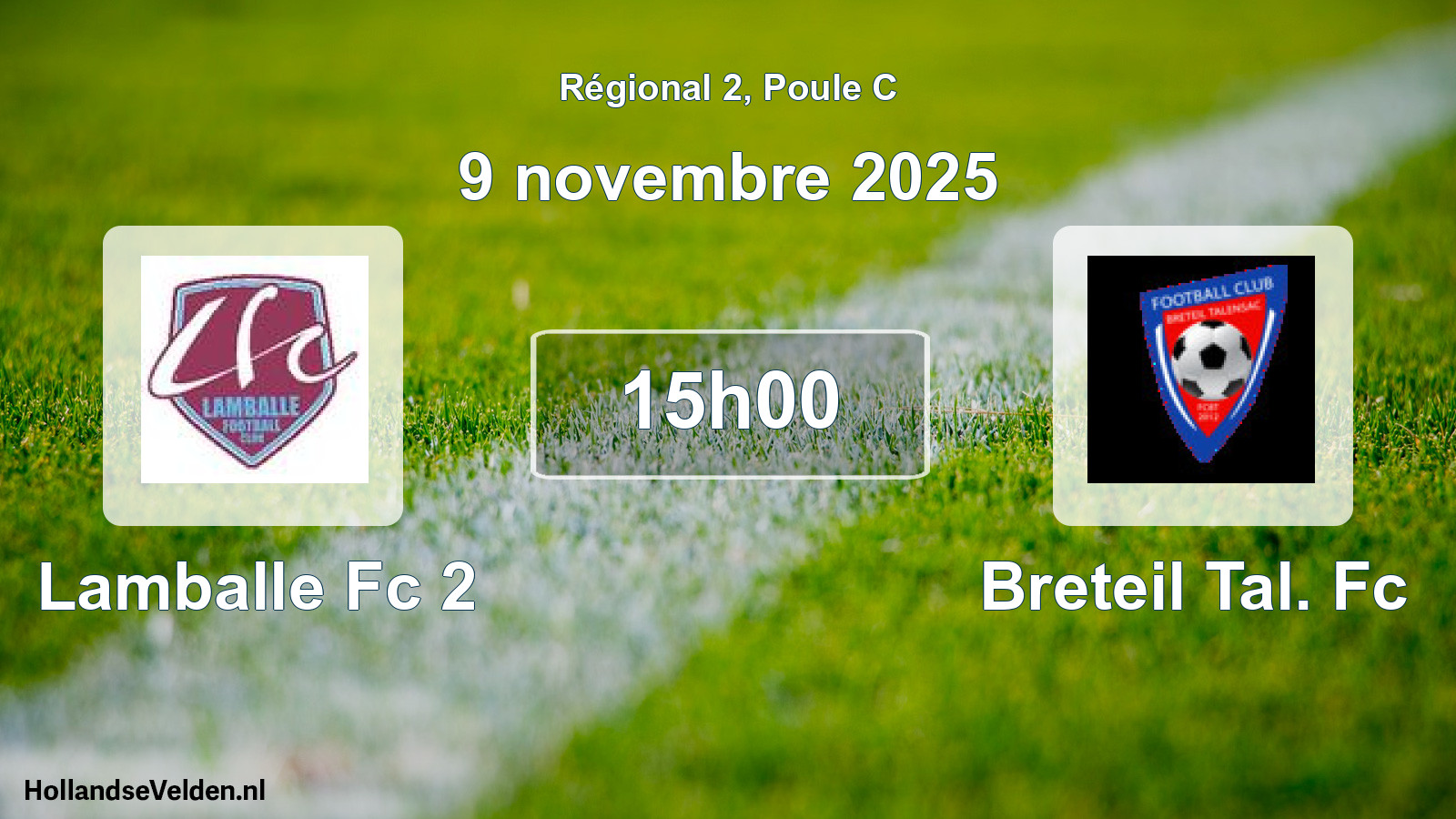 Scheduled Match: Lamballe Fc 2 - Breteil Tal. Fc (9 November 2025)